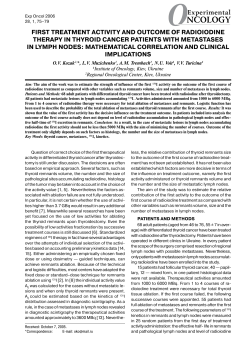 FiRst tReatment aCtiVitY and oUtCome oF Radioiodine theRaPY in