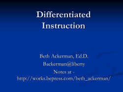 Differentiated Instruction - Digital Commons @ Liberty University