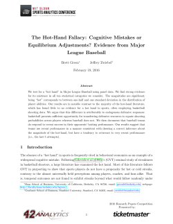 The Hot-Hand Fallacy: Cognitive Mistakes or Equilibrium