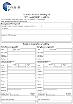 Community Infrastructure Levy (CIL) Form 1: Assumption of Liability