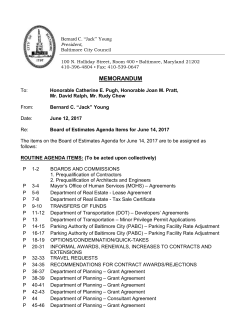President`s Memo - Baltimore City Council