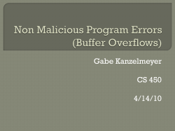 Non Malicious Program Errors (Buffer Overflows)