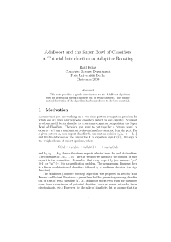 AdaBoost and the Super Bowl of Classifiers A Tutorial Introduction to