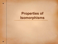 Properties of Isomorphisms