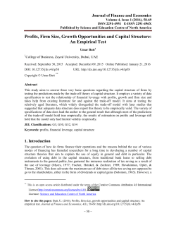 Profits, Firm Size, Growth Opportunities and Capital Structure: An