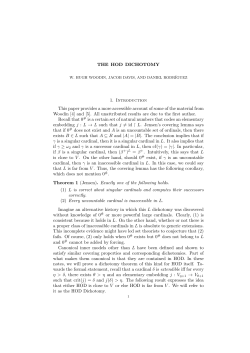 THE HOD DICHOTOMY 1. Introduction This paper provides a more