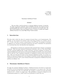 C. Blocker A ril 9, 2002 Version 3.0 Maximum Likelihood Primer