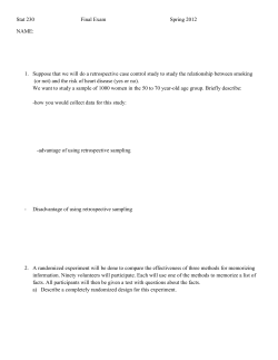 Stat 230 Final Exam Spring 2012 NAME: 1. Suppose that we will do