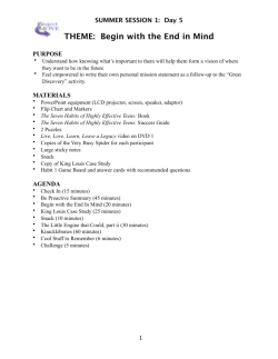 Day 5- Lesson Plan - UrbanMinistry.org