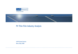 PV Thin Film Industry Analysis