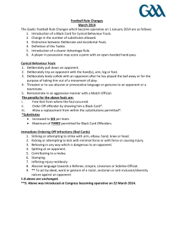 Football Rules Changes Handout