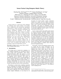 Sensor Fusion towards Context Understanding