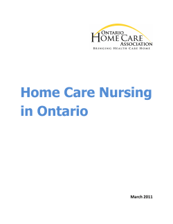 Home Care Nursing in Ontario - Ontario Home Care Association