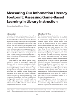 Measuring Our Information Literacy Footprint: Assessing Game