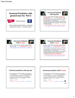 Universal Prediction with general loss fns Part 2