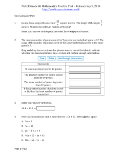 PARCC Grade 06 Mathematics Practice Test &ndash; Released April, 2014