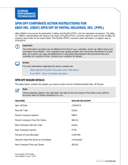 (EBAY) Spinoff Of PayPal Holdings, Inc.
