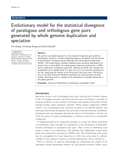 Evolutionary model for the statistical divergence of