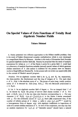 On Special Values of Zeta Functions of Totally Real Algebraic