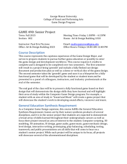 GAME 490: Senior Project Course Description