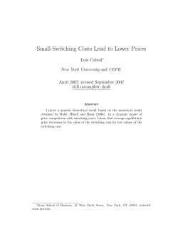 Small Switching Costs Lead to Lower Prices - Economics