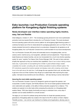 Esko launches i-cut Production Console operating