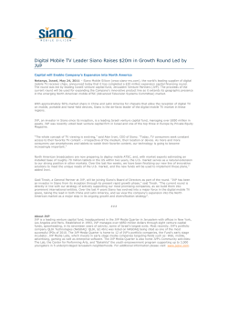 Digital Mobile TV Leader Siano Raises $20m in Growth Round Led