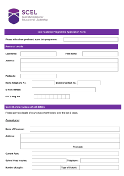 Into Headship Job Application Form