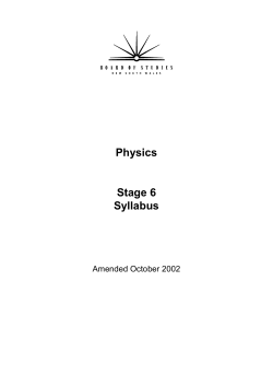 Physics Stage 6 Syllabus