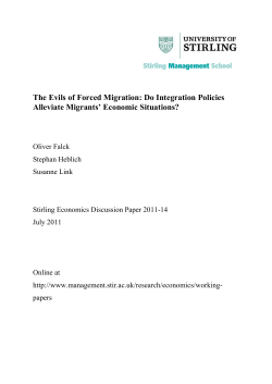 The Evils of Forced Migration: Do Integration Policies Alleviate