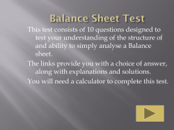 Balance Sheet Test - Jack Tilson | Education