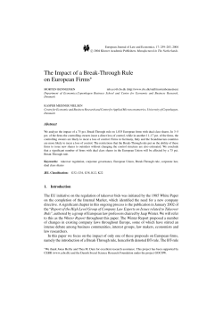 The Impact of a Break-Through Rule on European Firms