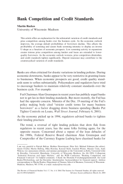 Bank Competition and Credit Standards