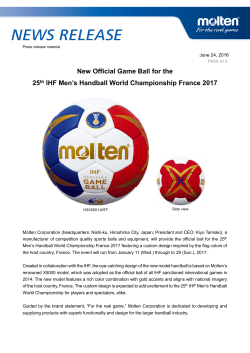 New Official Game Ball for the 25th IHF Men`s Handball World