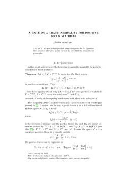 A NOTE ON A TRACE INEQUALITY FOR - Besenyei &Aacute;d&aacute;m
