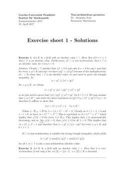 Exercise sheet 1 - Solutions - Goethe