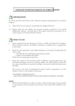 guidance notes for parents on subject choice