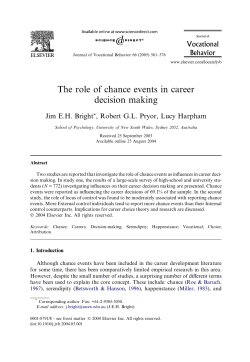 The Role of Chance Events in Career Decision Making (PDF