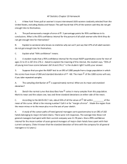 AP Statistics Chapter 10 Homework