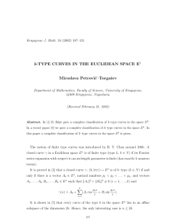 3-TYPE CURVES IN THE EUCLIDEAN SPACE E5 Miroslava