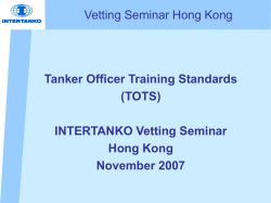 Tanker Officer Training Standards (TOTS)