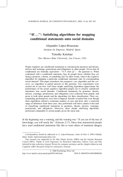 If . . .``: Satisficing algorithms for mapping conditional statements onto