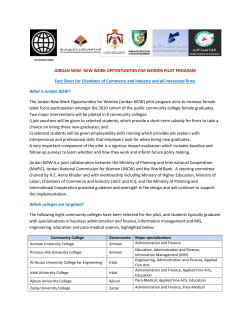 Jordan Fact Sheet for Chambers of Commerce and Firms