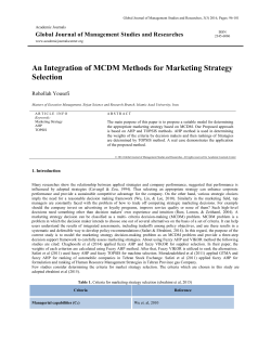 An Integration of MCDM Methods for Marketing Strategy Selection