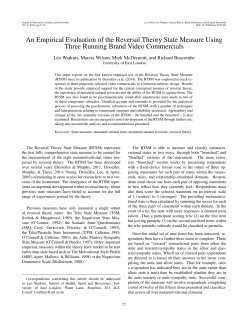 An Empirical Evaluation of the Reversal Theory State Measure