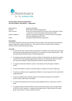 Children`s Play Worker Job Description and