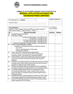 renewal application ofconsulting engineers/firms/companies