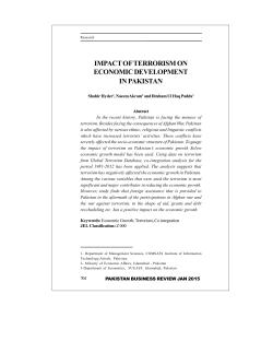 impact of terrorism on economic development in pakistan