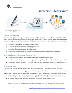 PCC Livescribe Faculty Pilot Interactive Notes