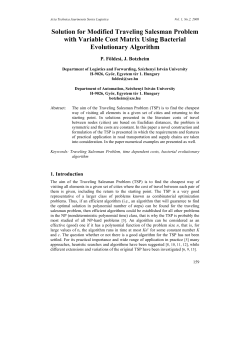 Solution for Modified Traveling Salesman Problem with Variable